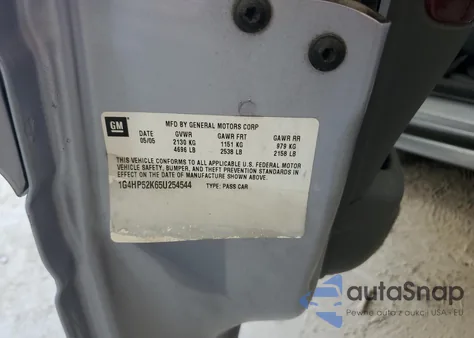 2005 Buick Lesabre Custom из США, поврежденный, VIN 1G4HP52K65U254544